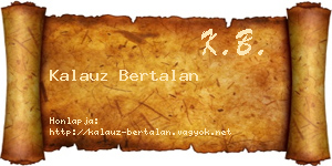 Kalauz Bertalan névjegykártya