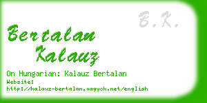 bertalan kalauz business card